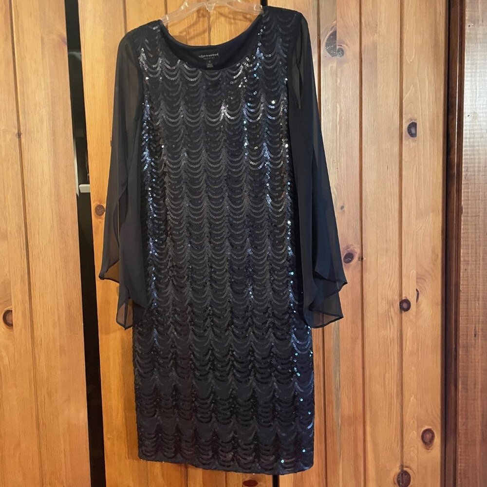 Large Dark Blue Sequined Dress